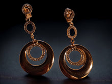 Load image into Gallery viewer, Handmade gold acrylic rhinestone Multi Hoop Clip On Earrings
