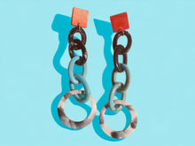 Load image into Gallery viewer, Handmade Acrylic Multi Hoop Clip On Earrings multi color 4.5 inch

