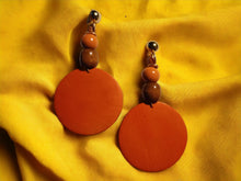 Load image into Gallery viewer, Handmade Wooden Boho Design Earrings Clip on Handmade
