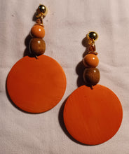 Load image into Gallery viewer, Handmade Wooden Boho Design Earrings Clip on Handmade
