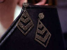 Load image into Gallery viewer, Handmade Rhinestone and Felt Hoop Clip On Earrings

