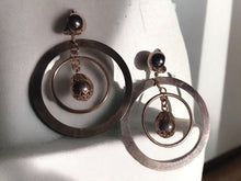 Load image into Gallery viewer, Vintage Patina Aged Metal Multi Hoop clip on earrings Vintage
