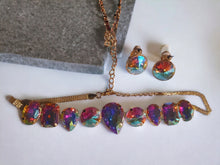 Load image into Gallery viewer, Colorful Rhinestone Clip On Stud  Earrings Choker set New

