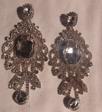Load image into Gallery viewer, Rhinestone Large Chandelier Earrings (pierced ears)
