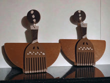 Load image into Gallery viewer, Handpainted Afrocentric Afro Pick Earrings large size

