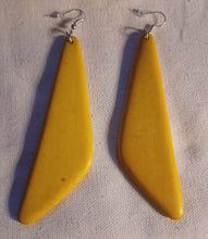 Load image into Gallery viewer, Hand carved wood minimalist Earrings pierced ears

