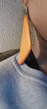 Load image into Gallery viewer, Hand carved wood minimalist Earrings pierced ears
