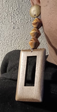 Load image into Gallery viewer, Handmade Wooden boho style Clip On Dangle Earrings
