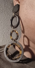 Load image into Gallery viewer, Handmade Tortoise Acrylic and wood Multi hoop Clip On Earrings

