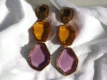 Load image into Gallery viewer, Abstract chunky faux crystal Clip On earrings
