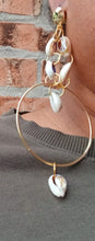 Load image into Gallery viewer, Handmade gold Metal Cowrie Hoop Clip On Earrings
