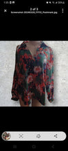 Load image into Gallery viewer, Ladies Graffiti floral print Satin Blouse L new

