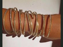 Load image into Gallery viewer, Rhinestone Gold Bangle Set of 6, Open Sizing
