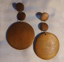Load image into Gallery viewer, Handmade Wood Clip On Dangle Earrings
