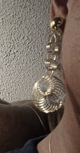 Load image into Gallery viewer, Handmade silver Metal Spiral Abstract Clip on  Earrings
