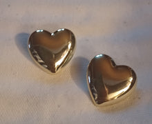 Load image into Gallery viewer, Large acrylic Gold Heart Stud Clip On Earrings
