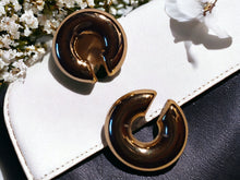 Load image into Gallery viewer, Chunky Gold Acrylic Slide On Hoop Earrings, Ear Cuffs (Set of 2)
