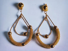 Load image into Gallery viewer, Gold Metal Mesh Hoop Clip On Earrings
