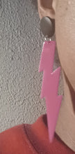 Load image into Gallery viewer, Comic con festival Acrylic Pop Art Lightning Bolt Clip on Earrings
