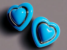 Load image into Gallery viewer, Vintage chunky acrylic Heart Stud Clip On Earrings
