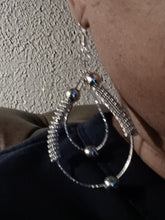 Load image into Gallery viewer, Silver Metal Mesh Hoop Clip On Earrings
