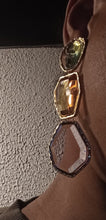 Load image into Gallery viewer, Abstract chunky faux crystal Clip On earrings
