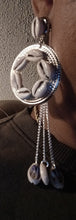 Load image into Gallery viewer, Handmade Silver Metal Cowrie Hoop Clip On Earrings
