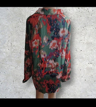 Load image into Gallery viewer, Ladies Graffiti floral print Satin Blouse L new
