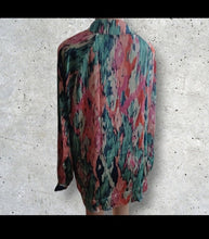 Load image into Gallery viewer, Ladies Graffiti floral print Satin Blouse XL new
