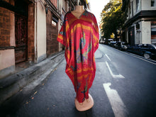 Load image into Gallery viewer, Boho Peacock Print Kaftan, One Size (Fits Up to 3XL)
