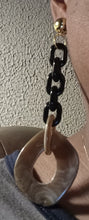 Load image into Gallery viewer, Handmade Abstract Acrylic chain Dangle Clip On Earrings 4.5 inches
