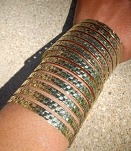Load image into Gallery viewer, Boho gold metal Cuff Bracelet set of 2 Fits all sizes
