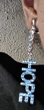 Load image into Gallery viewer, Handmade rhinestone Hope Statement Clip On Dangle Earrings
