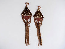 Load image into Gallery viewer, Light Hammered Metal Abstract Clip On Earrings rustic brass
