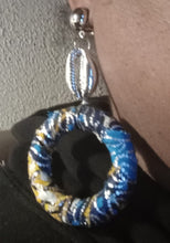 Load image into Gallery viewer, Handmade Ankara Fabric Hoop Clip on Earrings 3 inches

