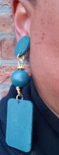 Load image into Gallery viewer, Handpainted Minimalist Wooden Clip On Earrings
