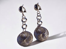 Load image into Gallery viewer, Handmade silver Metal Spiral Abstract Clip on  Earrings
