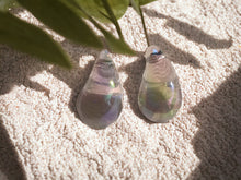 Load image into Gallery viewer, Modern minimalist opal teardrop stud Earrings pierced ears clear/opal
