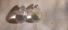 Load image into Gallery viewer, Modern minimalist opal teardrop stud Earrings pierced ears clear/opal
