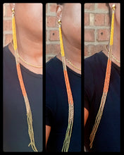 Load image into Gallery viewer, 16 inch Hand beaded extra long bead strands clip on earrings 16 inches
