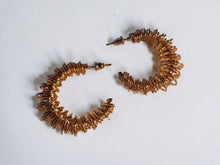 Load image into Gallery viewer, Handmade Abstract Gold Metal Small wire Hoop Earrings (pierced ears)
