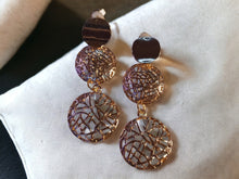 Load image into Gallery viewer, Abstract wire Metal Clip On Earrings gold 2.5 inch
