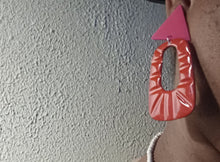 Load image into Gallery viewer, Chunky Handmade Mixed Media vintage Acrylic Clip On Earrings
