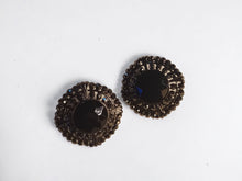 Load image into Gallery viewer, Chunky Avant Garde Crystal Stud Clip On Earrings black
