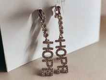 Load image into Gallery viewer, Handmade rhinestone Hope Statement Clip On Dangle Earrings
