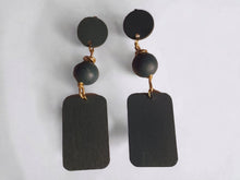 Load image into Gallery viewer, Handpainted Minimalist Wooden Clip On Earrings
