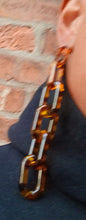 Load image into Gallery viewer, Handmade Chunky tortoise Acrylic Chain Earrings pierced ears
