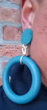 Load image into Gallery viewer, Clip On Handpainted Handmade Chunky Hoop Design Earrings
