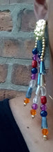 Load image into Gallery viewer, Handmade Festival Bead Dangle Earrings pierced ears 5 inch
