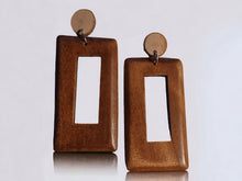 Load image into Gallery viewer, Minimalist Wooden Clip on Earrings
